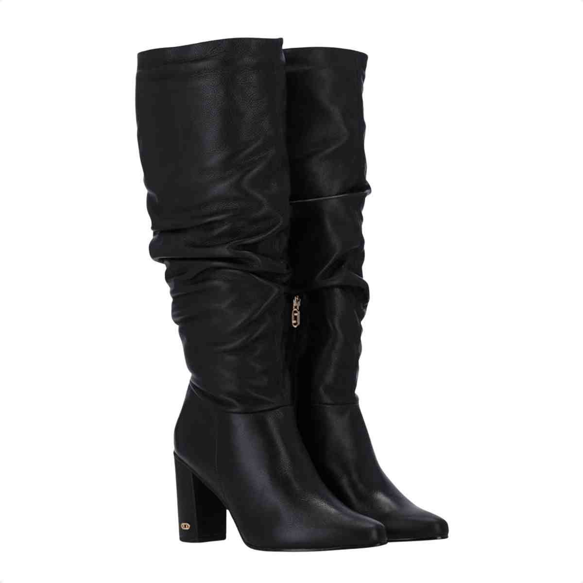 Bota Cano Alto Feminino Luz Da Lua Saara Preto Preto 2