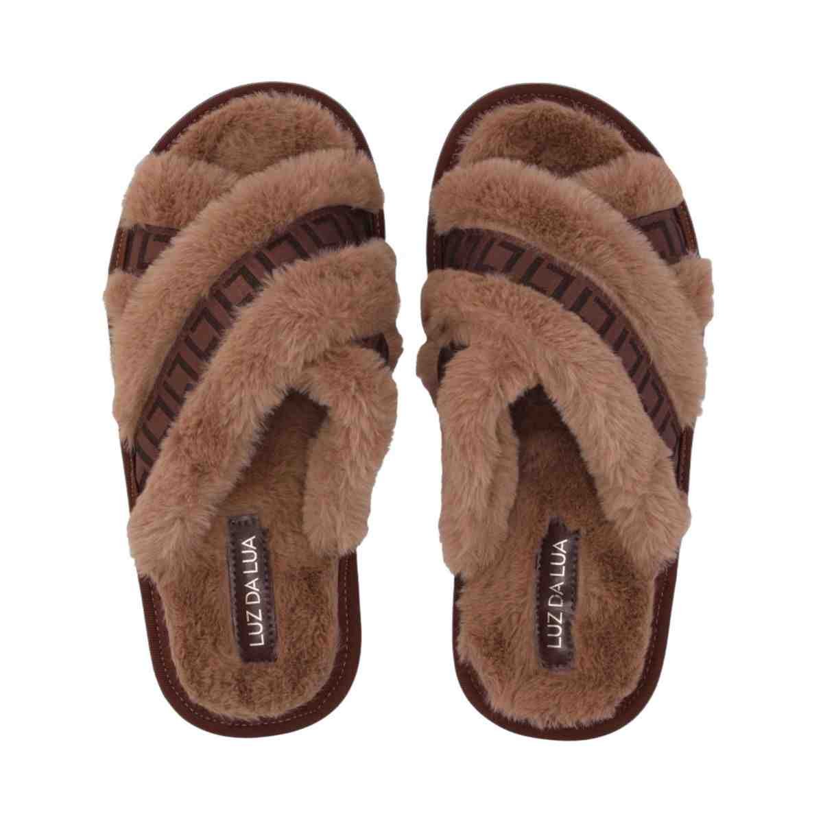 Pantufa Aberto Feminino Luz Da Lua Trufa Marrom 4