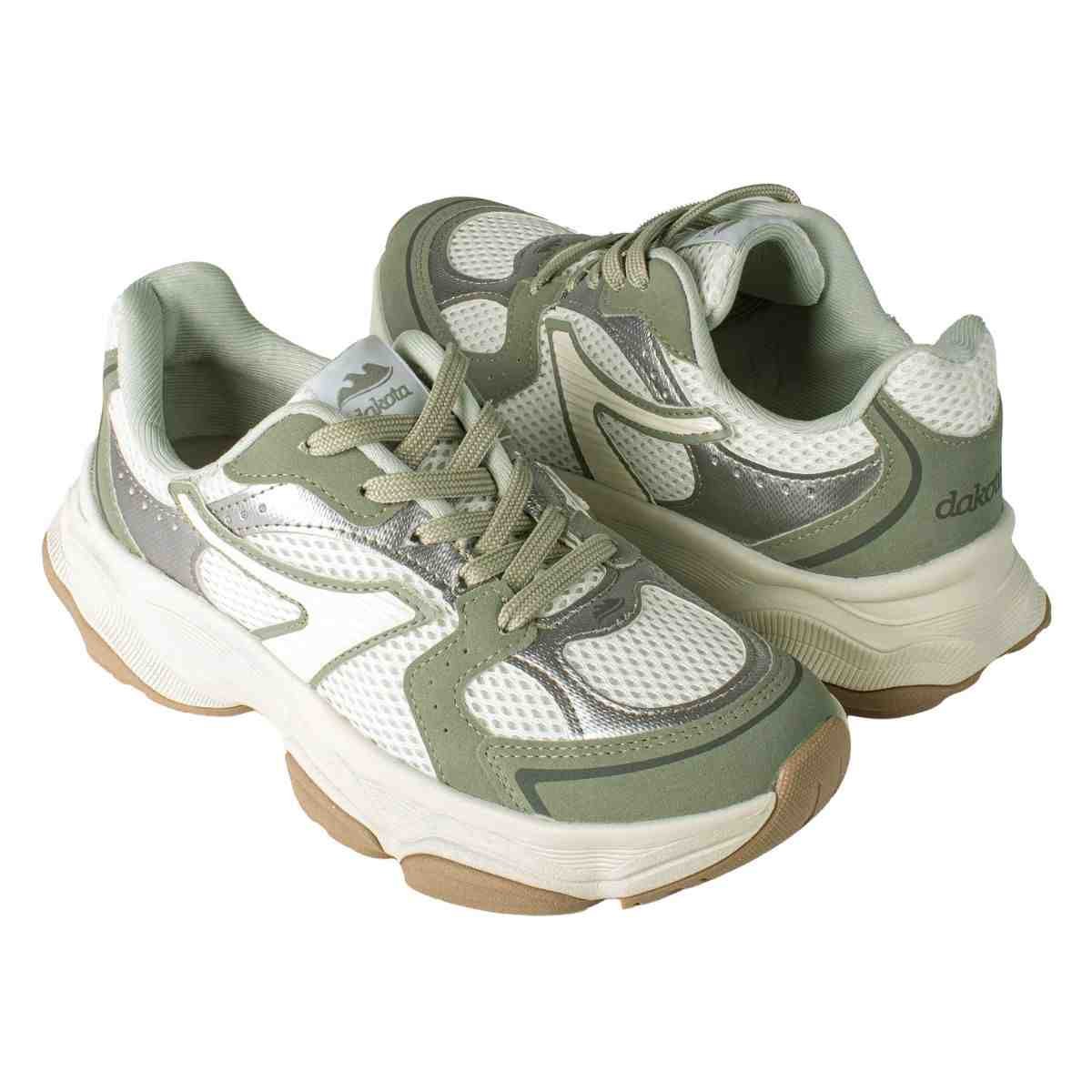 Tênis Dad Sneaker Feminino Dakota Verde Branco Branco/Verde 6