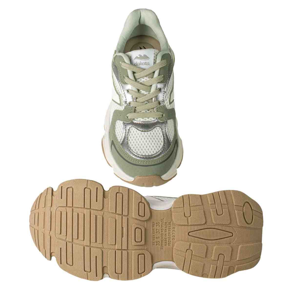 Tênis Dad Sneaker Feminino Dakota Verde Branco Branco/Verde 7