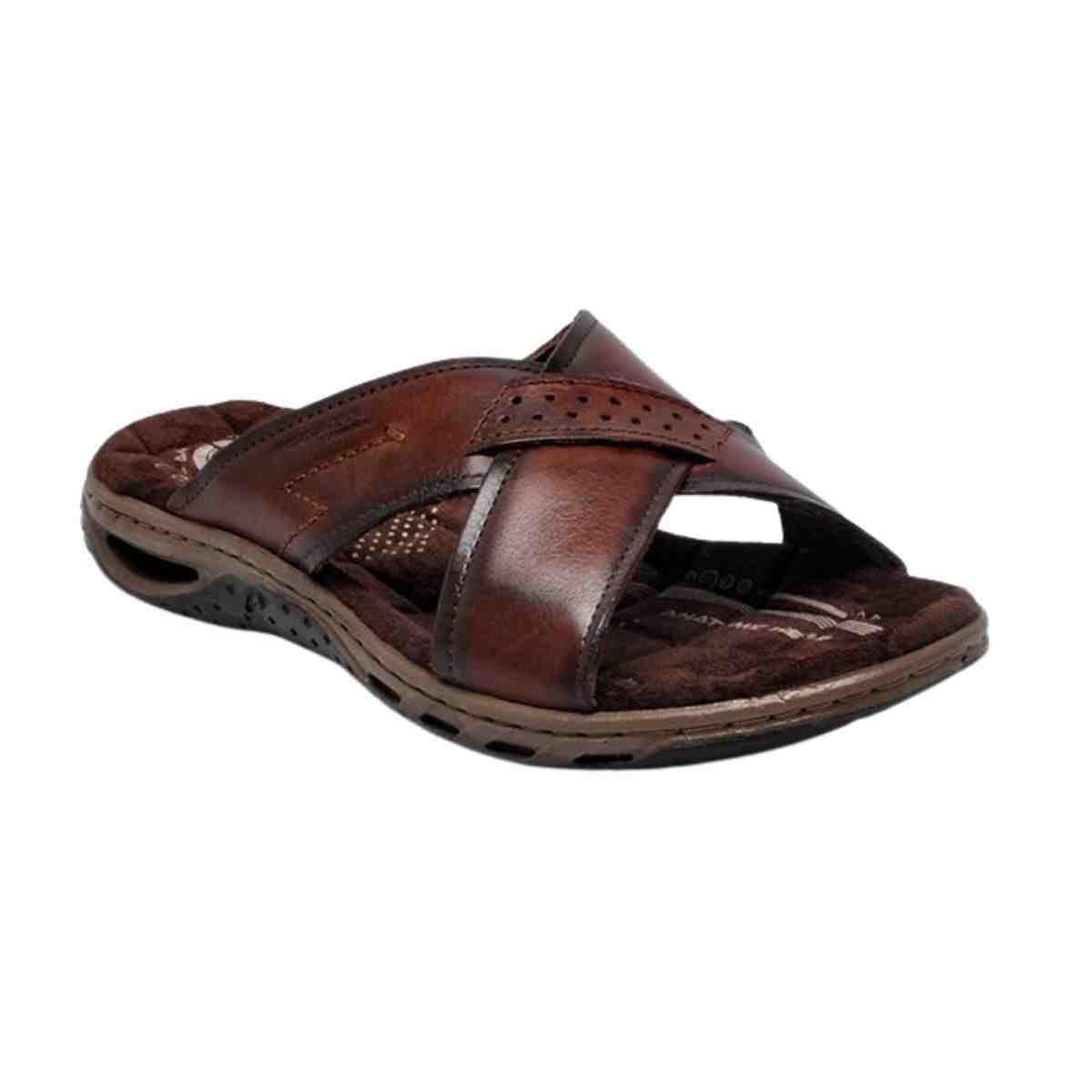 Chinelo Masculino Slide Pegada Marrom Marrom 2
