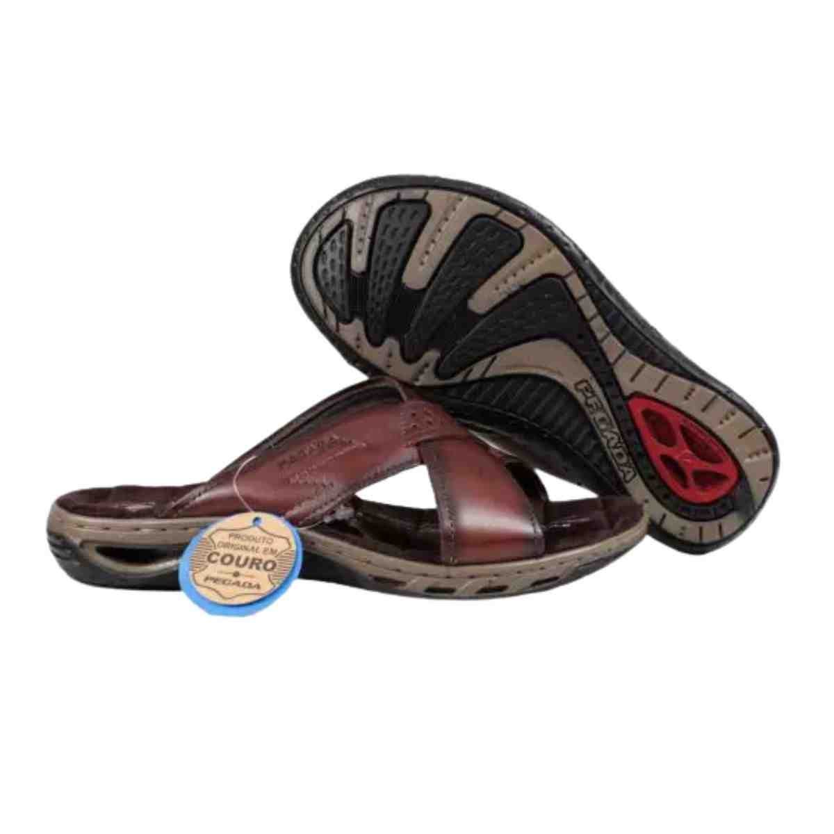 Chinelo Masculino Slide Pegada Marrom Marrom 7