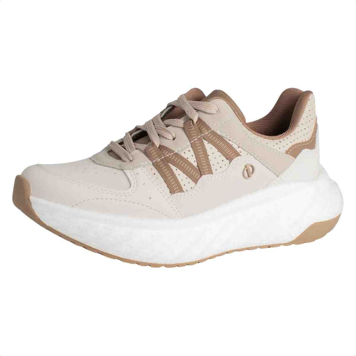 Tênis Casual Feminino Dakota Marfim Névoa Bege 3