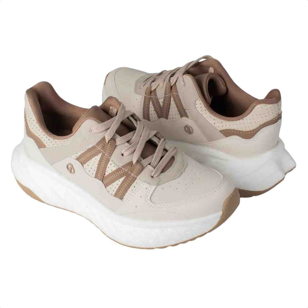 Tênis Casual Feminino Dakota Marfim Névoa Bege 4