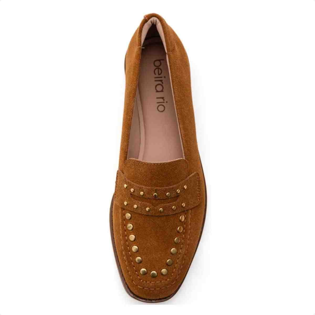 Sapato Feminino Mocassim Beira Rio Caramelo Marrom 3
