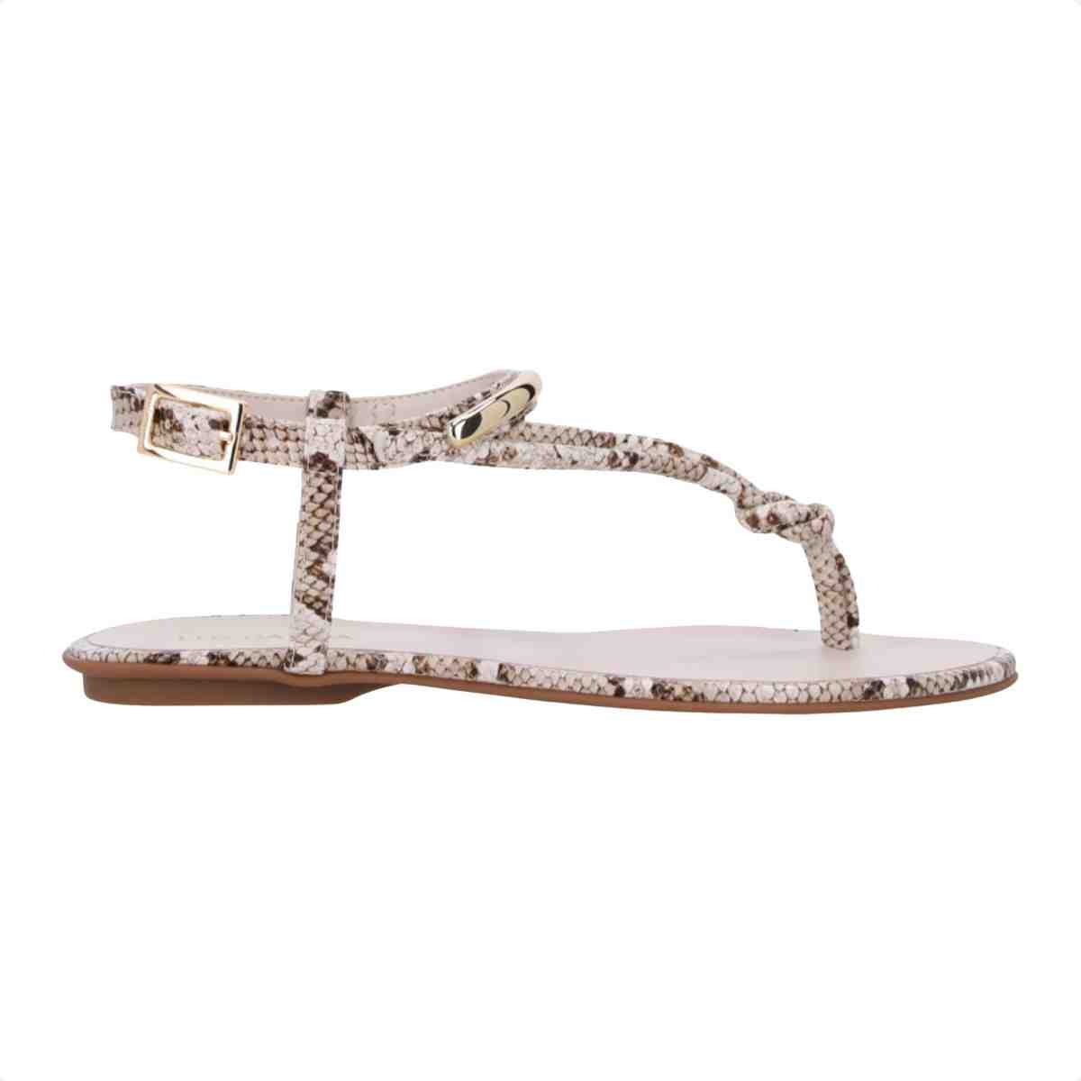 Sandalia Rasteira Feminina Luz Da Lua Snake Panna