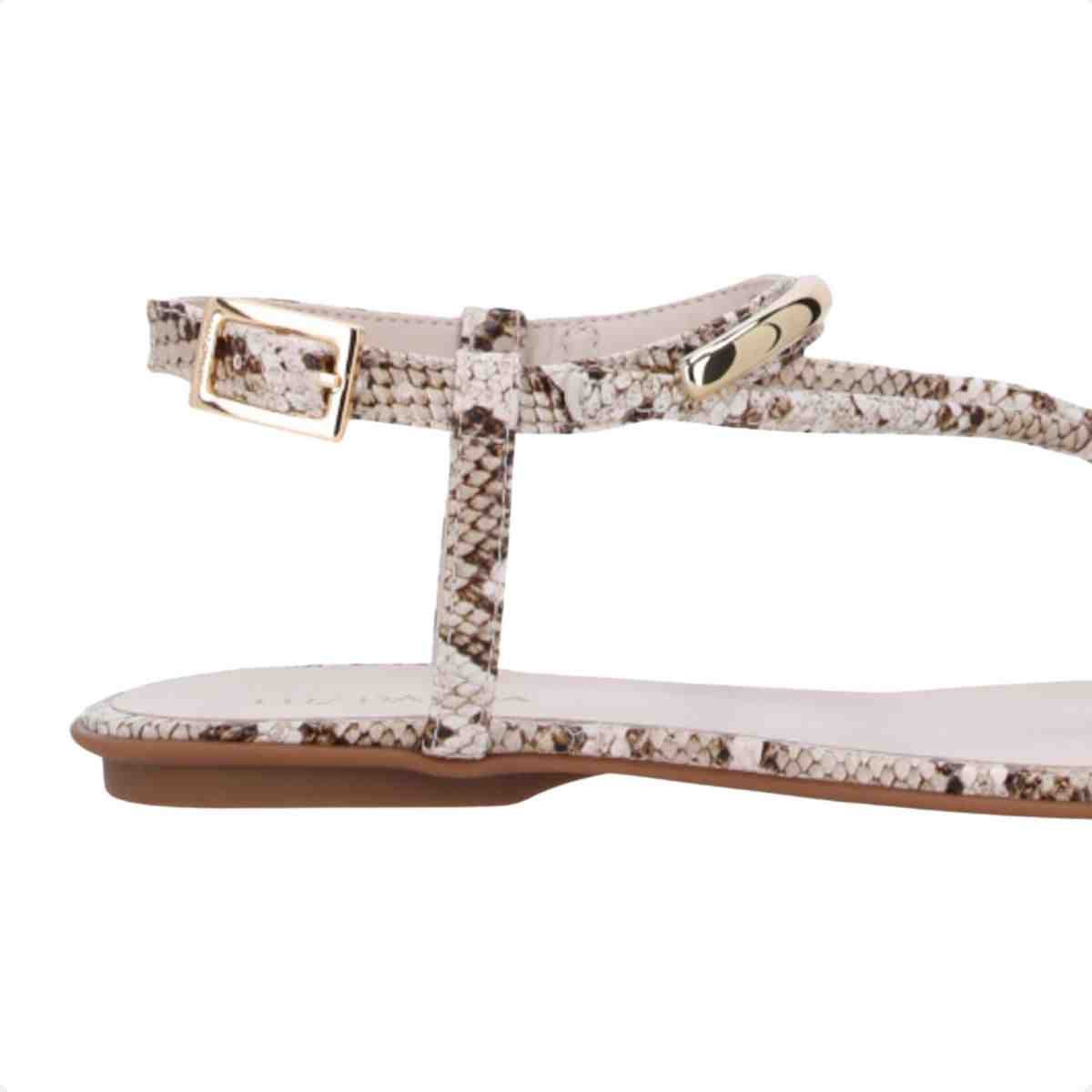 Sandalia Rasteira Feminina Luz Da Lua Snake Panna Animal Print 6