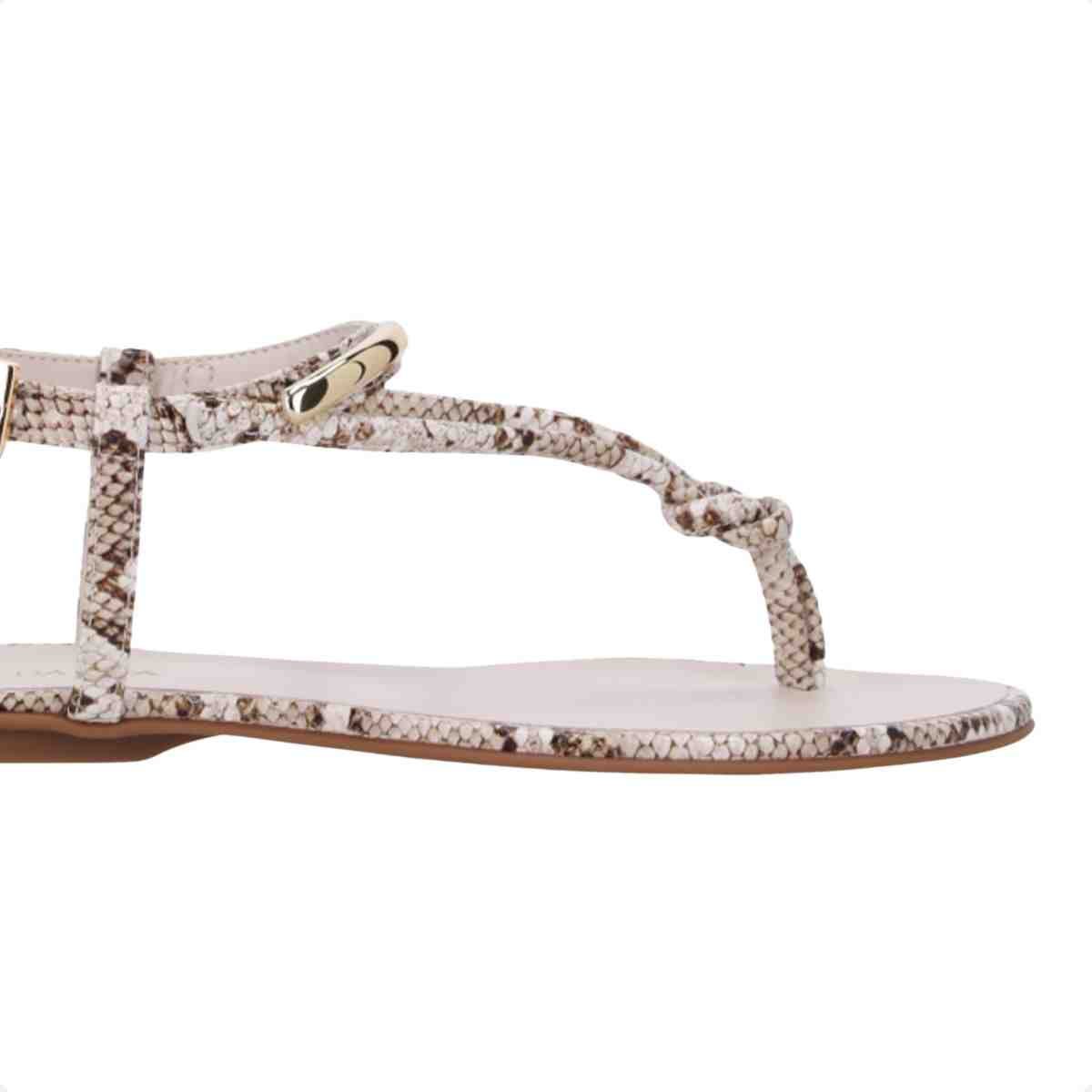 Sandalia Rasteira Feminina Luz Da Lua Snake Panna Animal Print 7