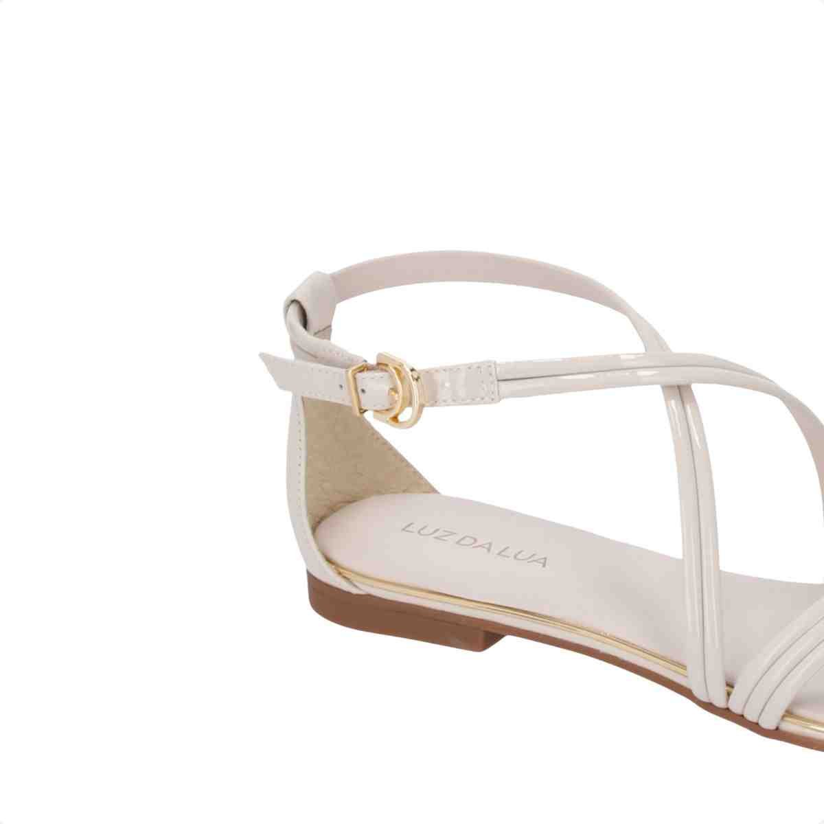 Sandalia Rasteira Feminina Luz Da Lua Verona Panna Branco 3