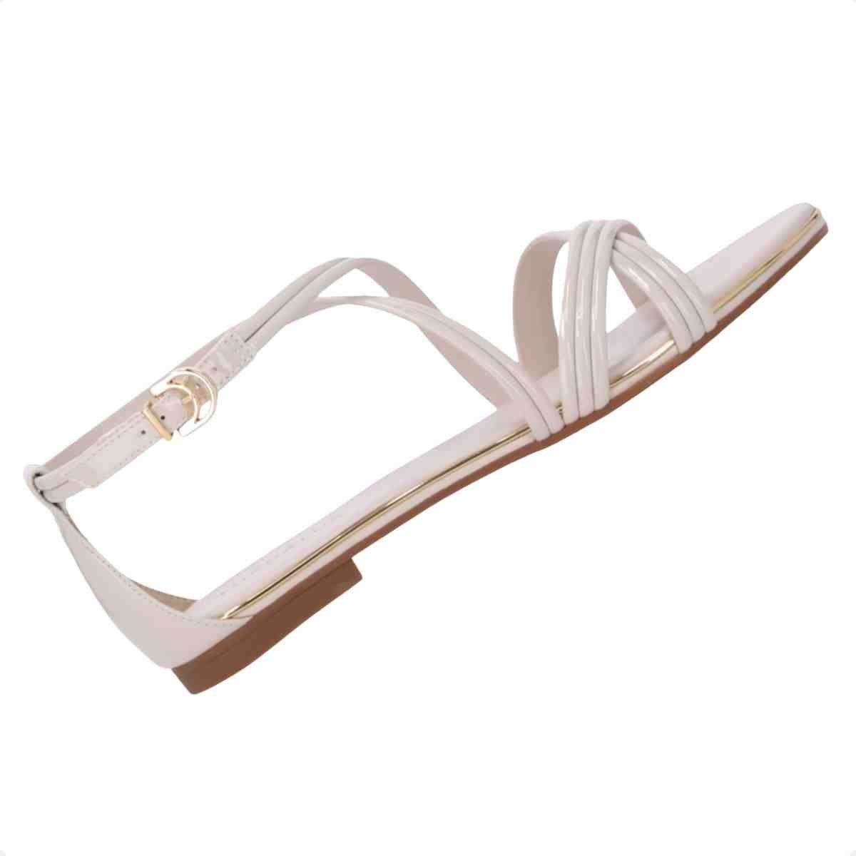 Sandalia Rasteira Feminina Luz Da Lua Verona Panna Branco 6