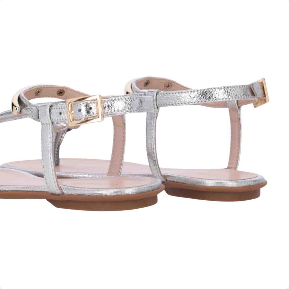 Sandalia Rasteira Feminino Luz Da Lua Venus Prata Prata 6