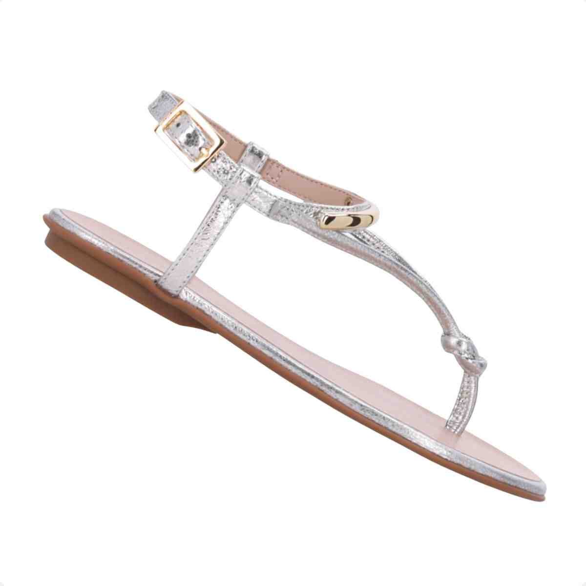 Sandalia Rasteira Feminino Luz Da Lua Venus Prata Prata 7