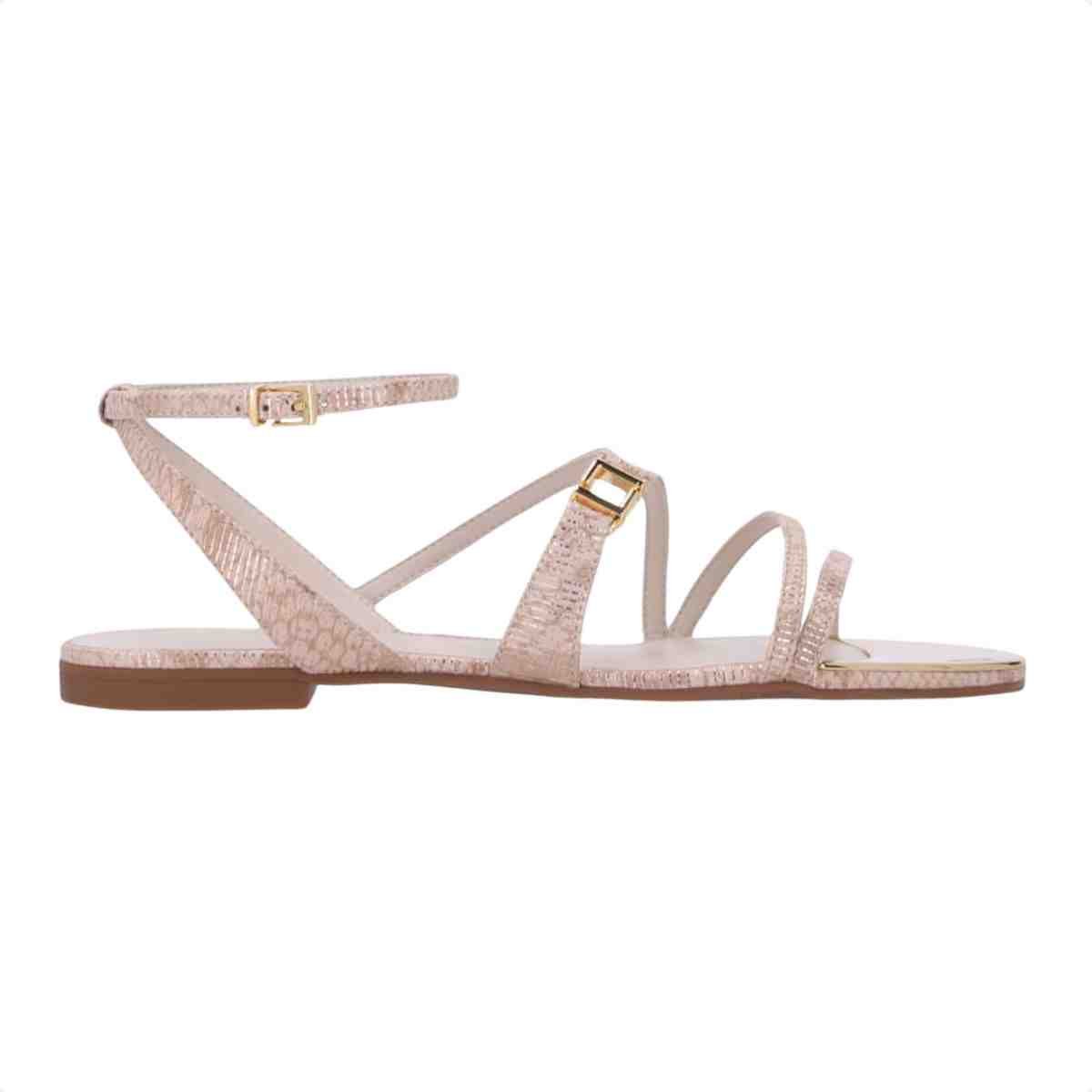 Sandalia Rasteira Feminino Luz Da Lua Snake Ouro