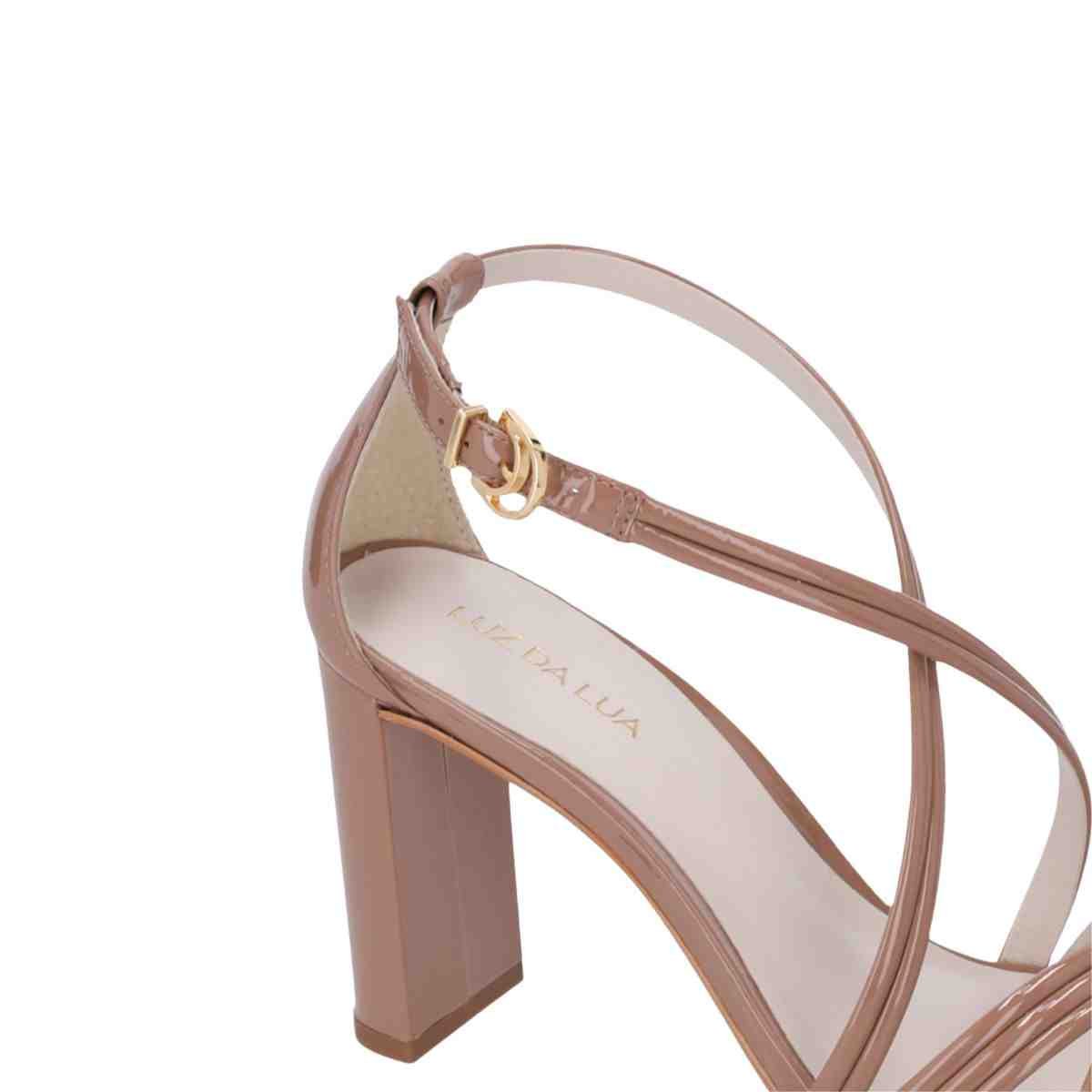 Sandalia Salto Alto Feminino Grosso Luz Da Lua Verona Mousse Marrom 4