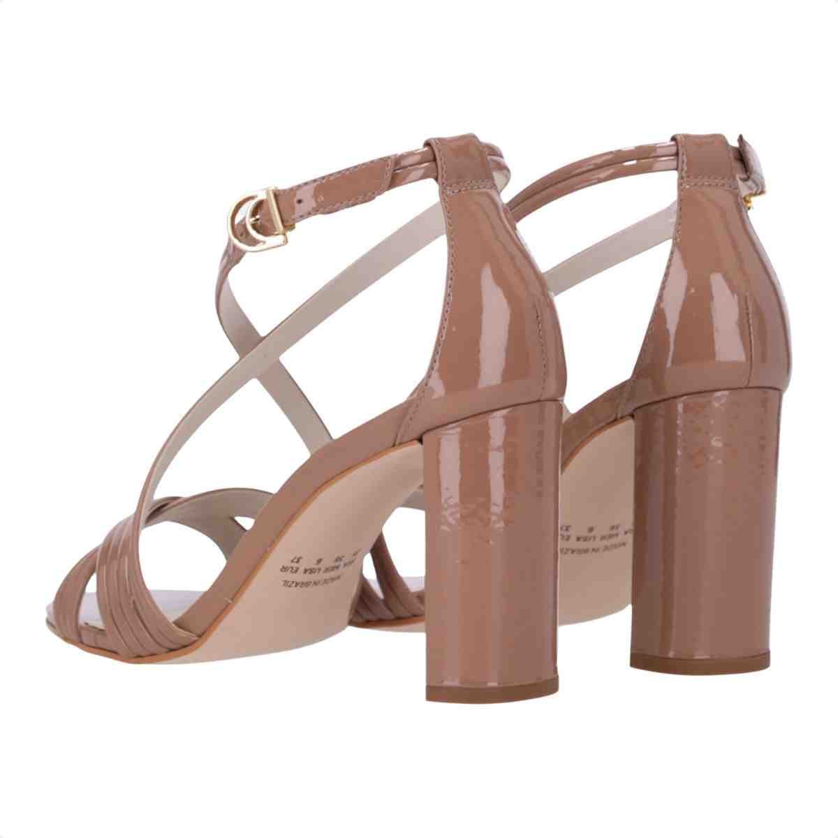 Sandalia Salto Alto Feminino Grosso Luz Da Lua Verona Mousse Marrom 5