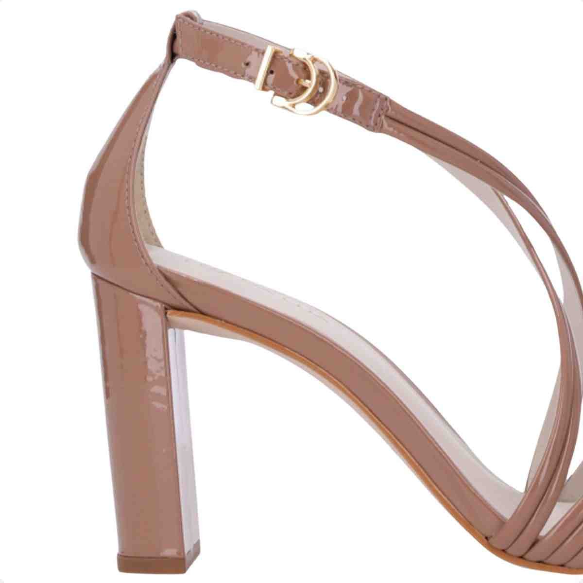 Sandalia Salto Alto Feminino Grosso Luz Da Lua Verona Mousse Marrom 7