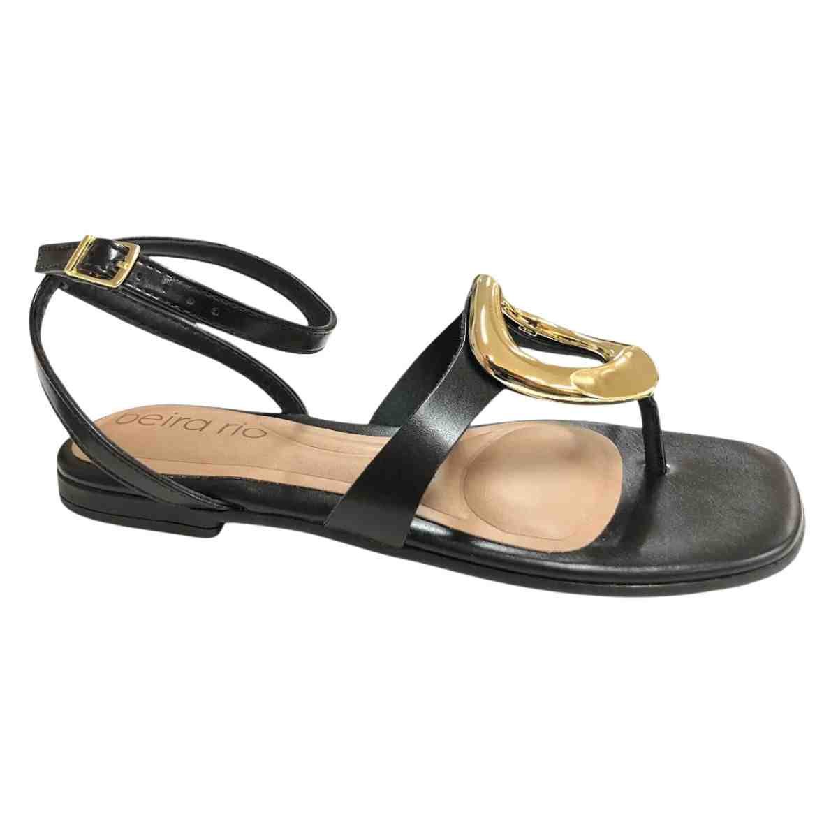 Sandália Feminina Rasteira Beira Rio Preta
