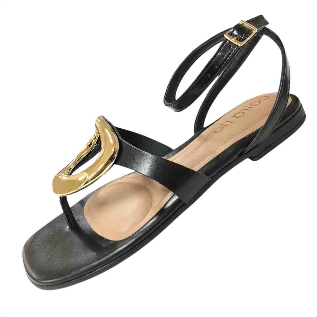 Sandália Feminina Rasteira Beira Rio Preta Preto 3