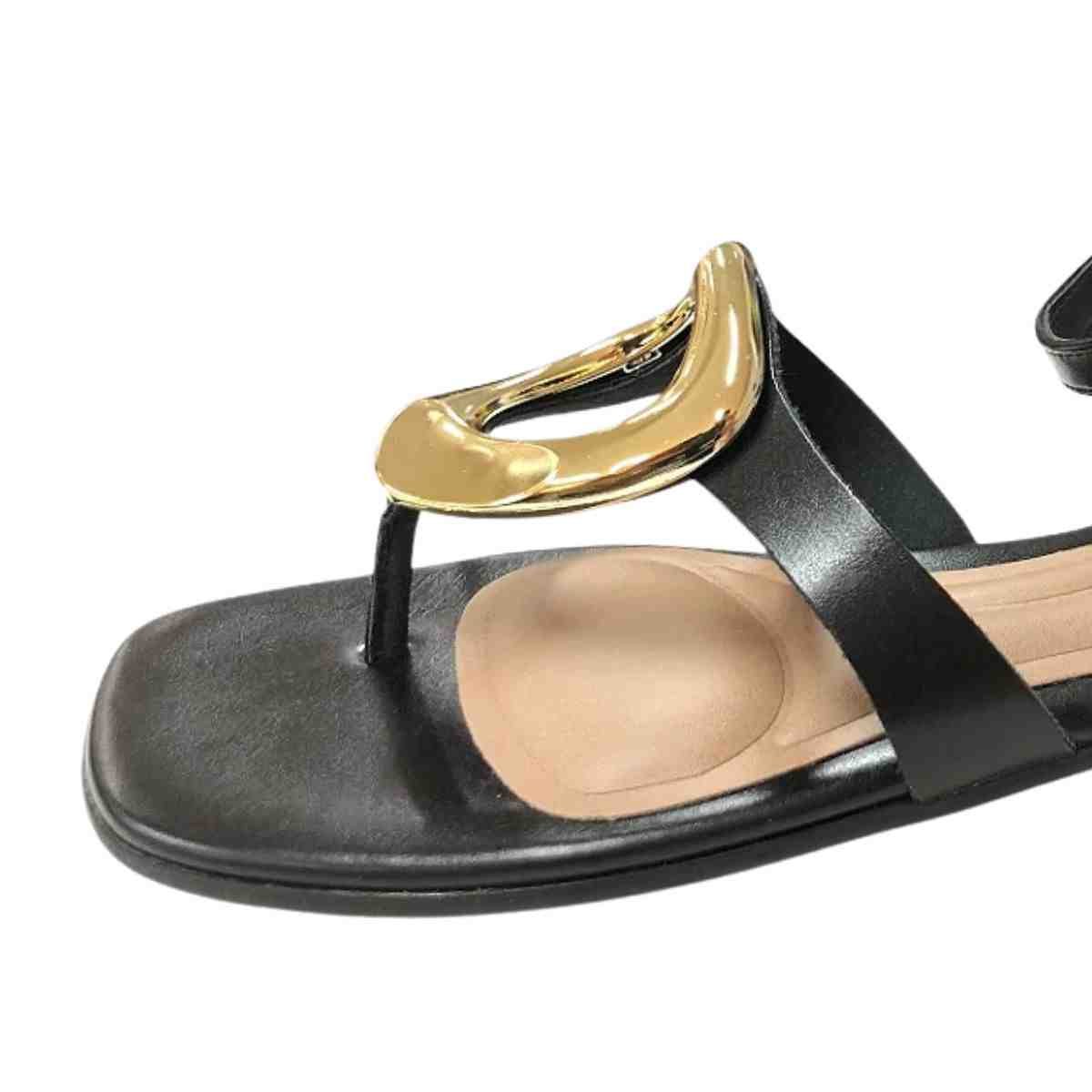 Sandália Feminina Rasteira Beira Rio Preta Preto 6