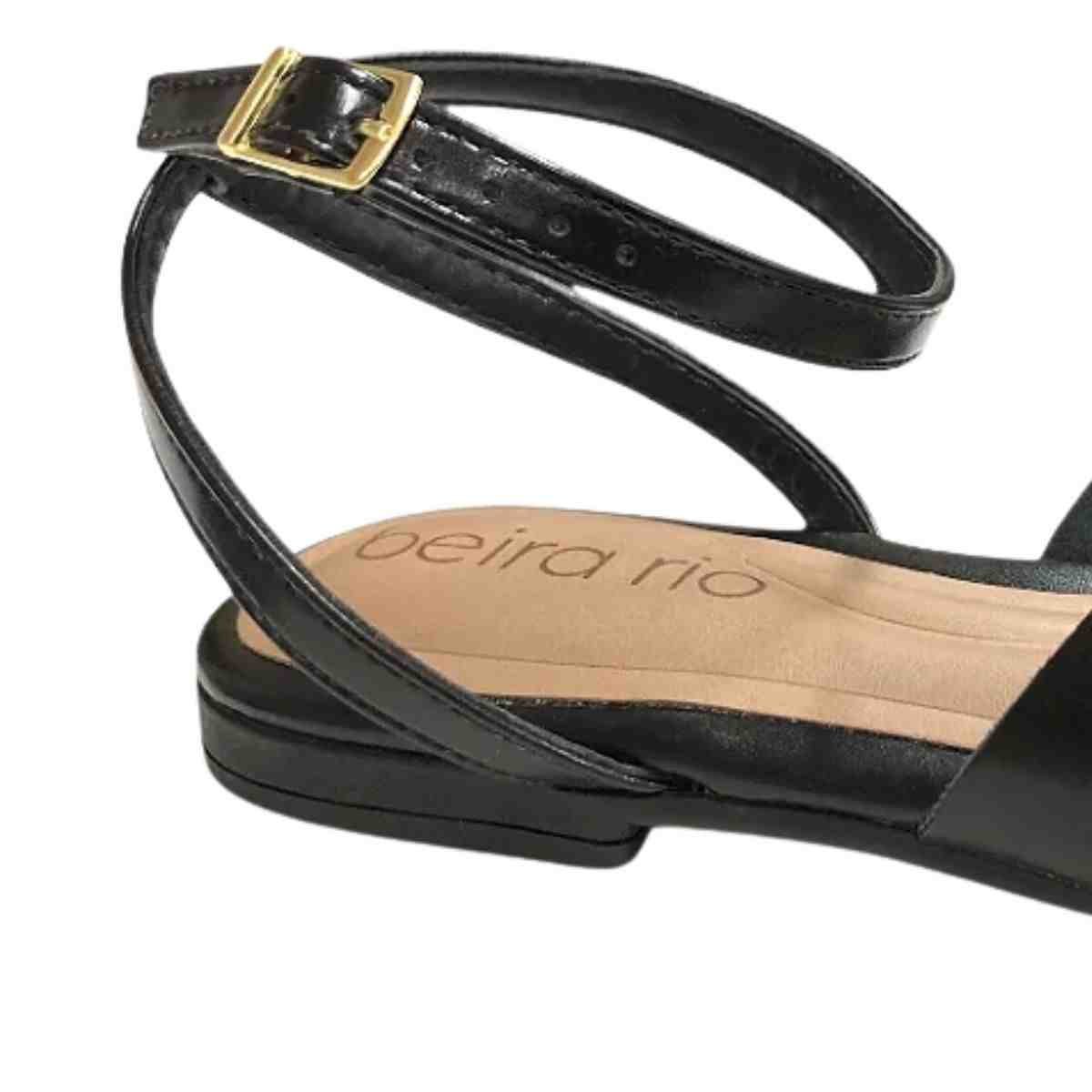 Sandália Feminina Rasteira Beira Rio Preta Preto 7
