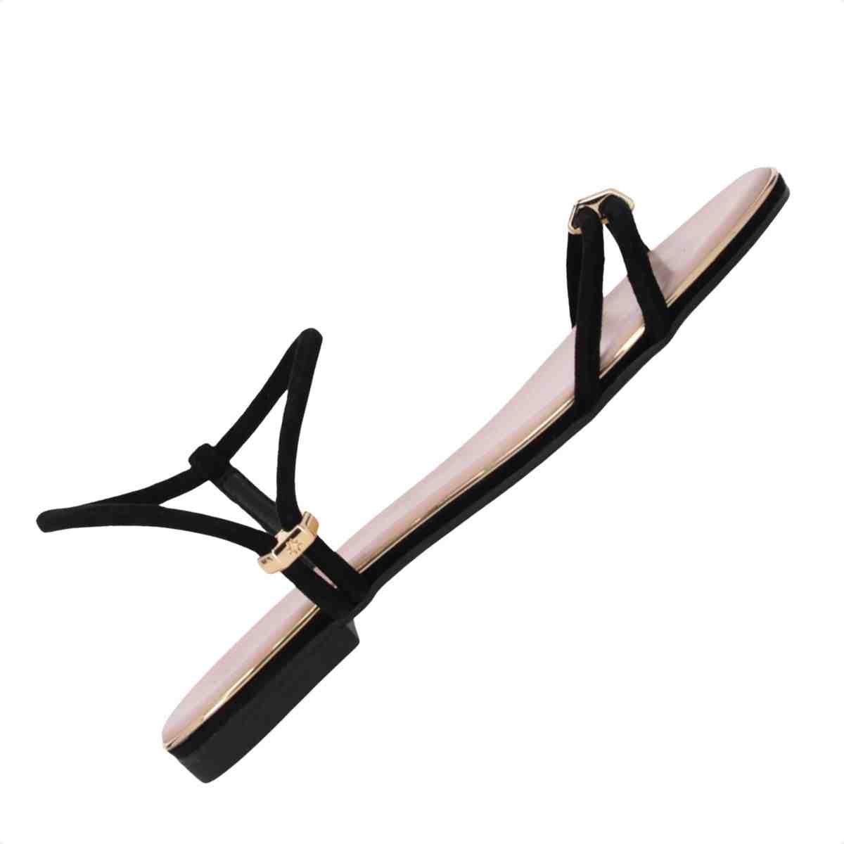 Sandalia Rasteira Feminino Luz Da Lua Preto Preto 5