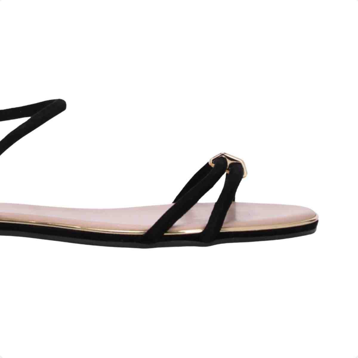 Sandalia Rasteira Feminino Luz Da Lua Preto Preto 6