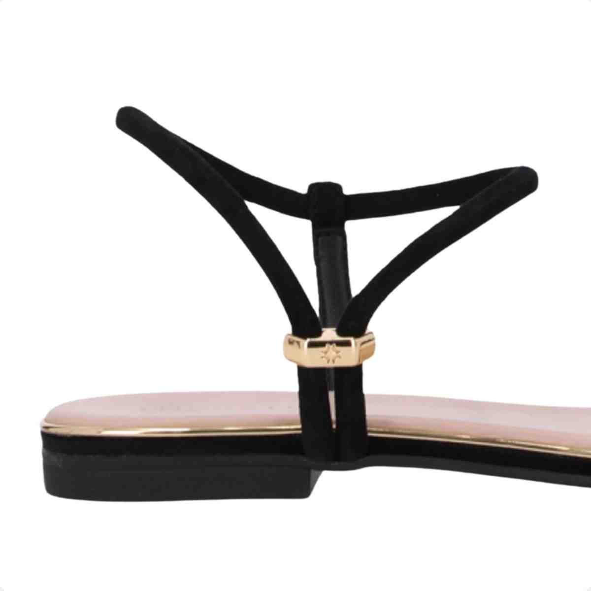 Sandalia Rasteira Feminino Luz Da Lua Preto Preto 7