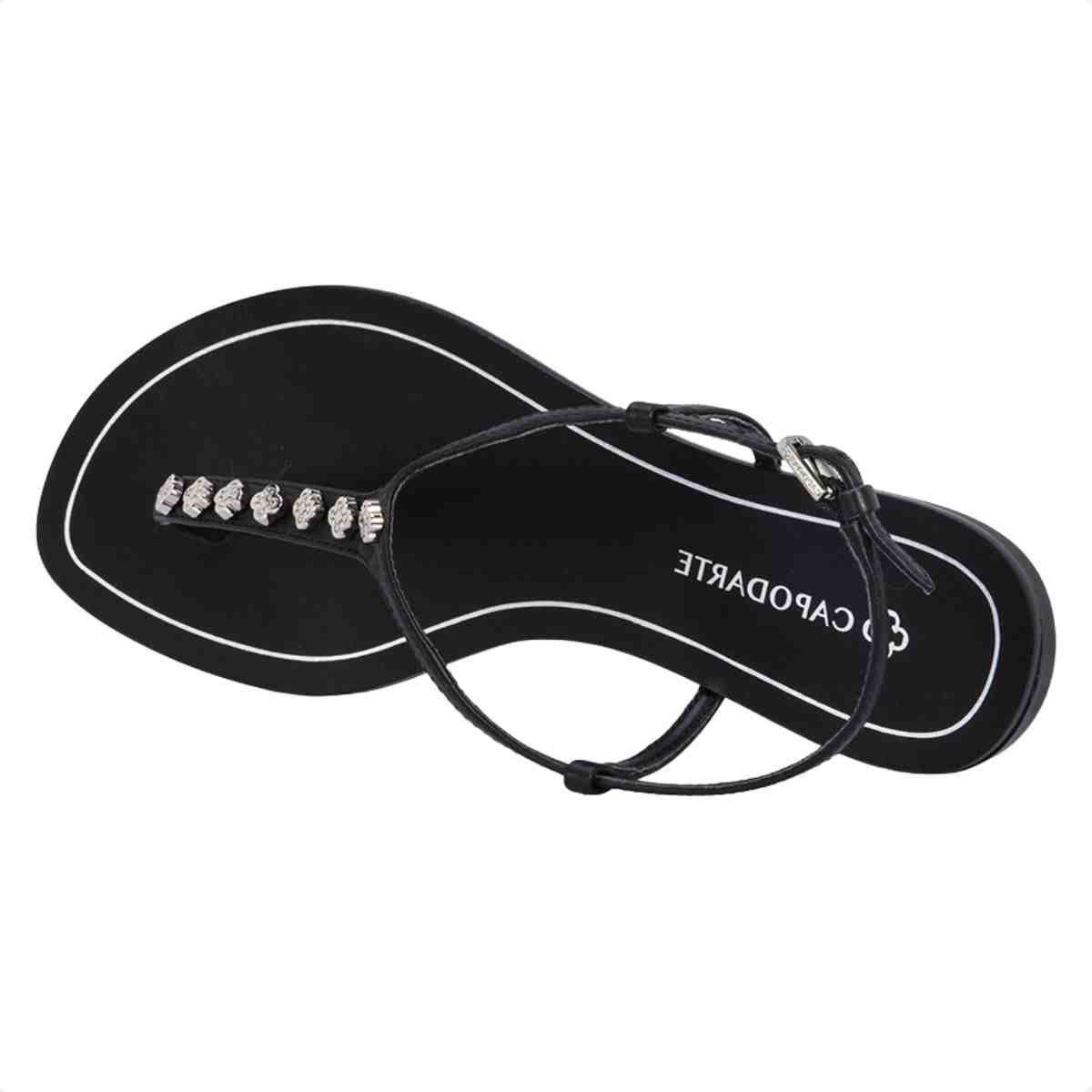 Sandália Feminina Rasteira Capodarte Preta Preto 3