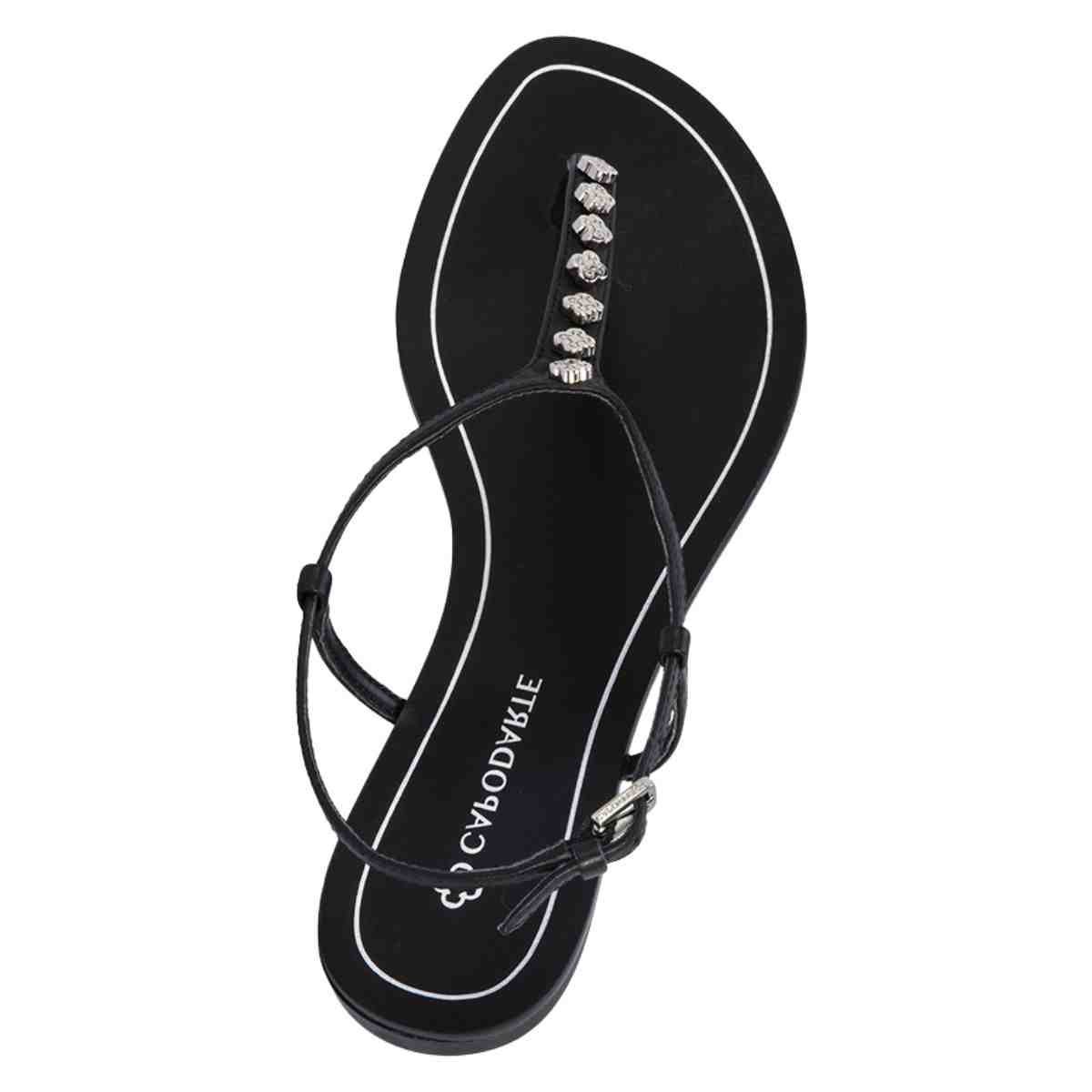 Sandália Feminina Rasteira Capodarte Preta Preto 5