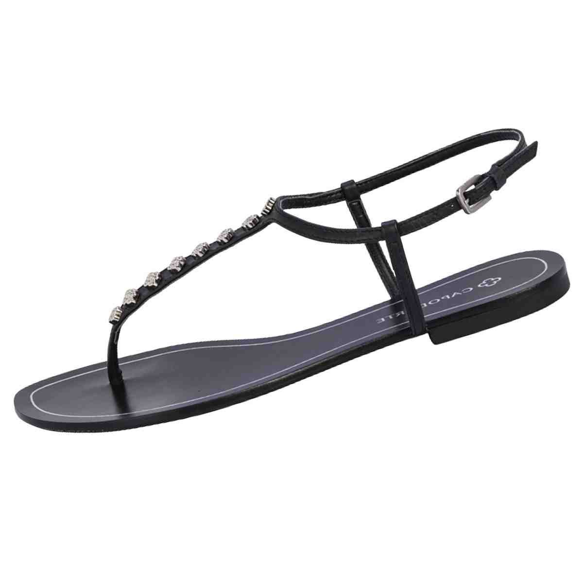 Sandália Feminina Rasteira Capodarte Preta Preto 6