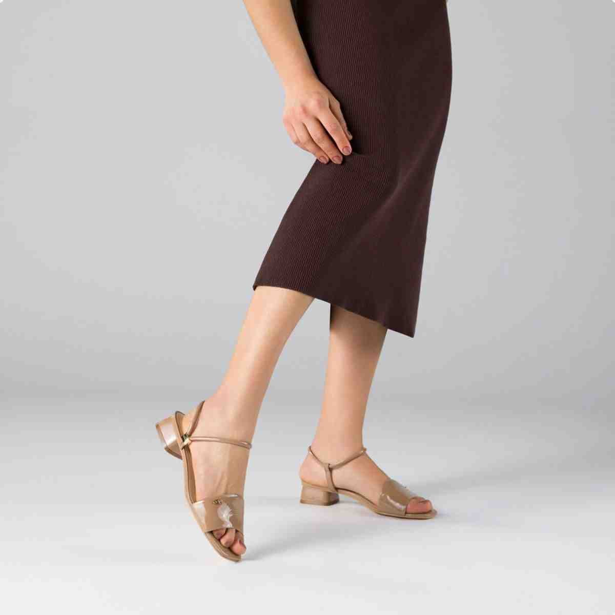 Sandalia Salto Médio Feminino Grosso Luz Da Lua Verona Mousse Marrom 2