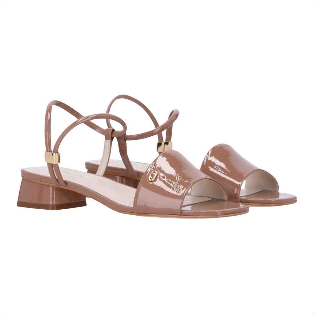 Sandalia Salto Médio Feminino Grosso Luz Da Lua Verona Mousse Marrom 3