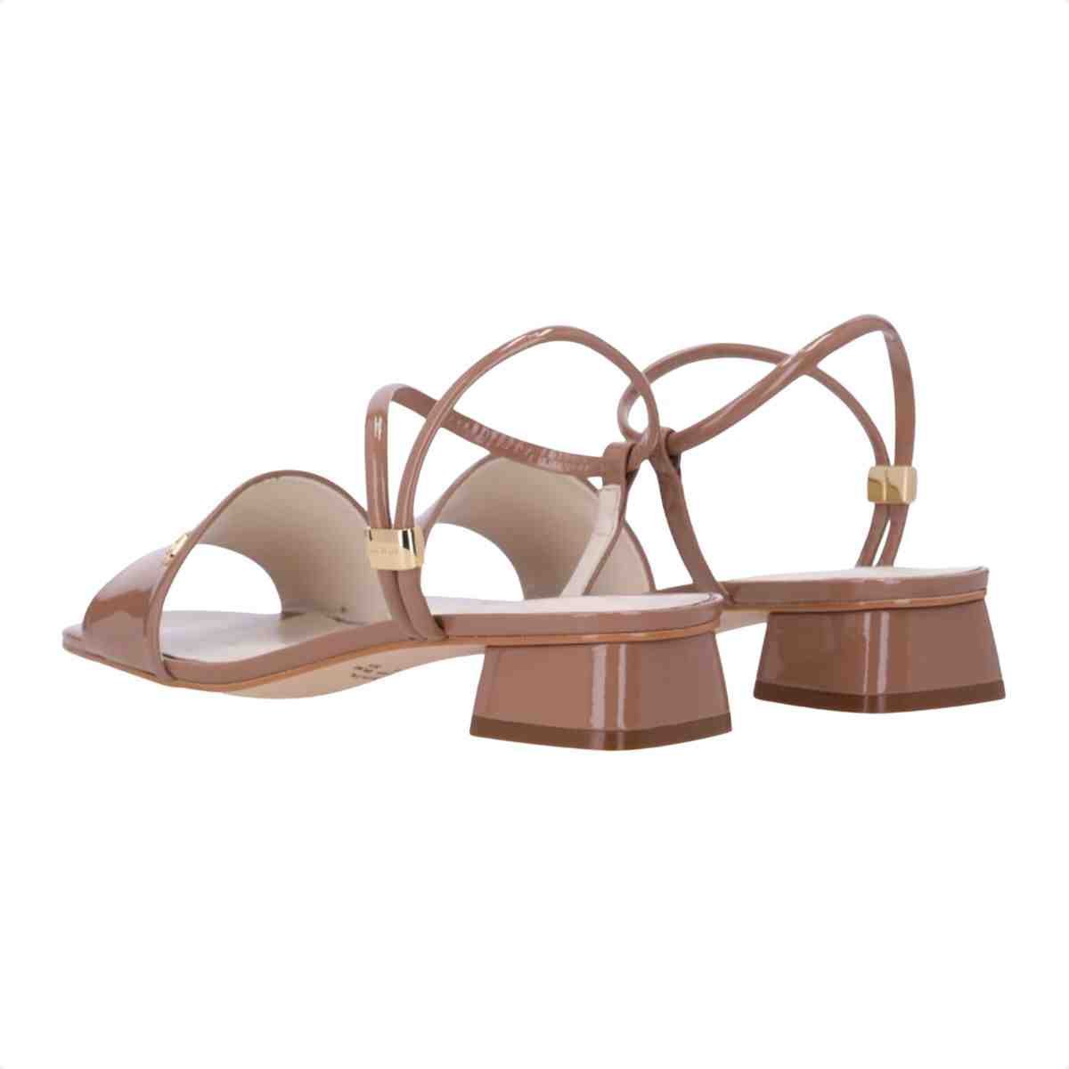 Sandalia Salto Médio Feminino Grosso Luz Da Lua Verona Mousse Marrom 5