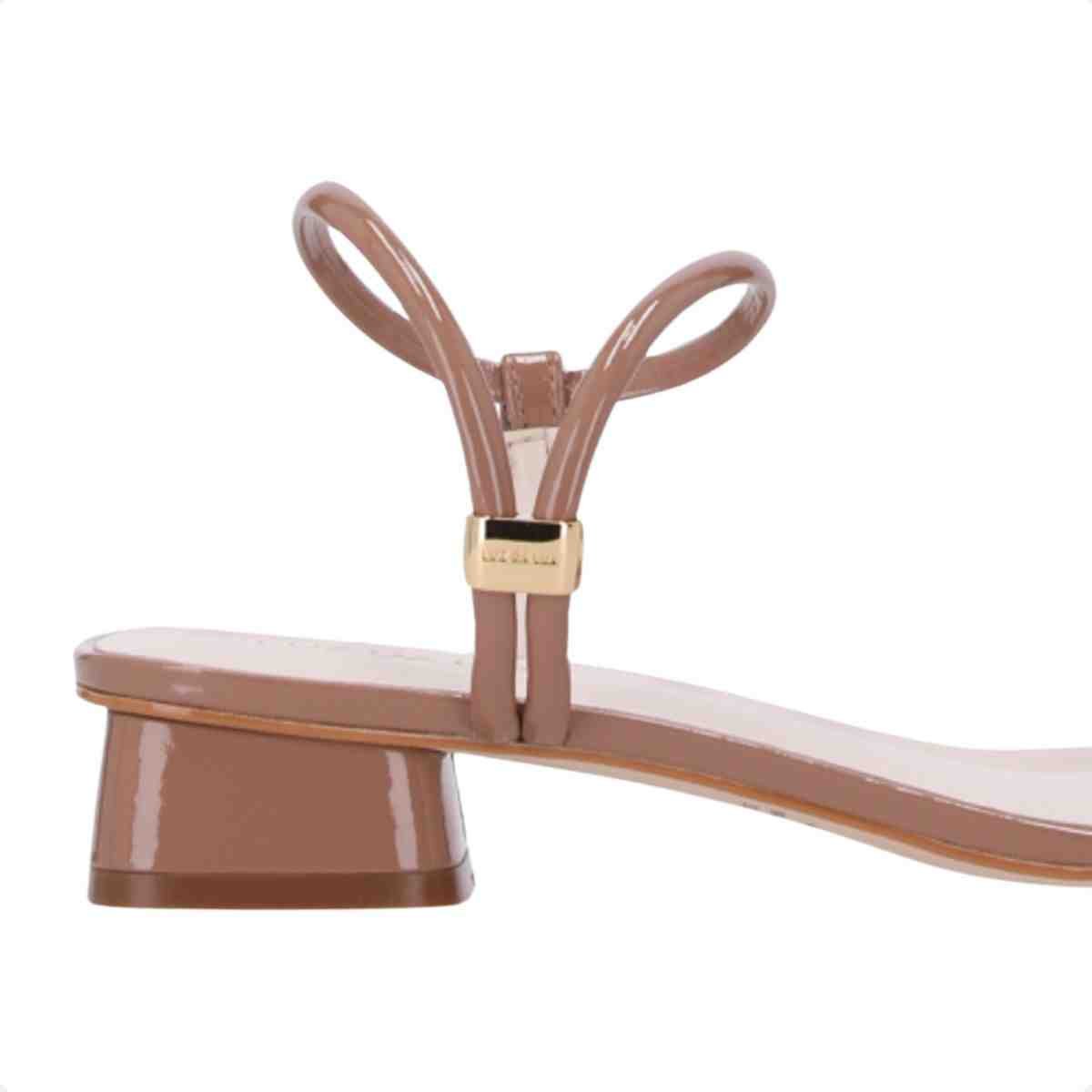 Sandalia Salto Médio Feminino Grosso Luz Da Lua Verona Mousse Marrom 6