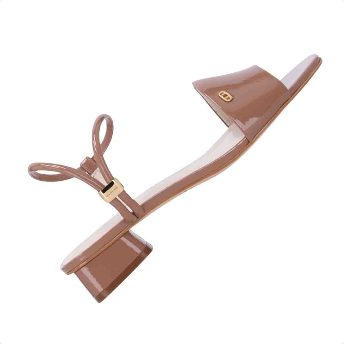 Sandalia Salto Médio Feminino Grosso Luz Da Lua Verona Mousse Marrom 7