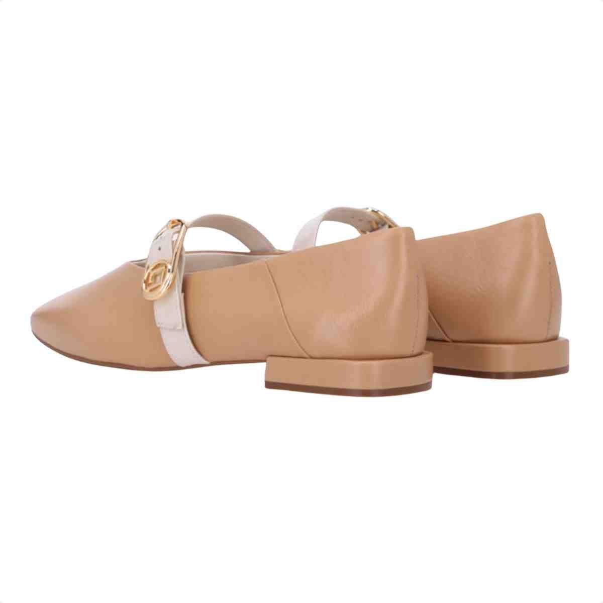 Sapatilha Bico Quadrado Feminino Luz Da Lua Atacama Panna Bege 5