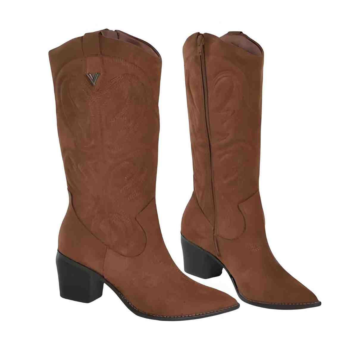 Bota Feminina Country Via Marte Marrom Marrom 4