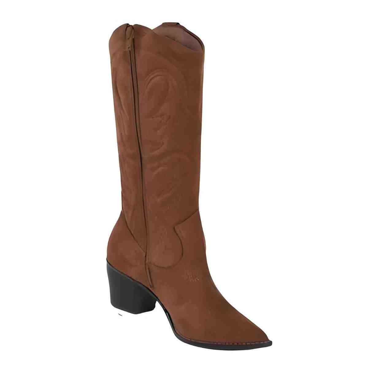 Bota Feminina Country Via Marte Marrom Marrom 6