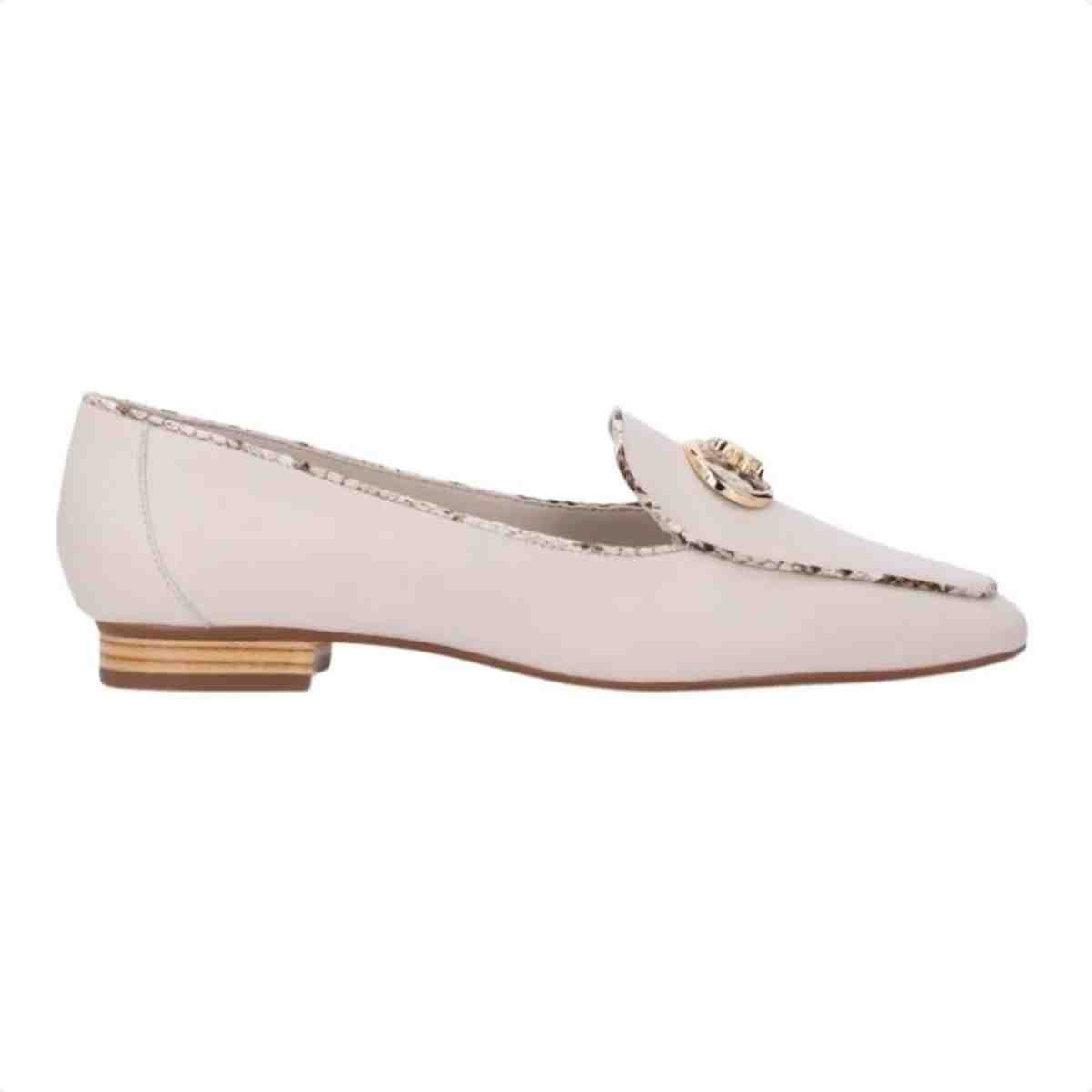 Sapatilha Bico Redondo Feminino Luz Da Lua Snake Panna