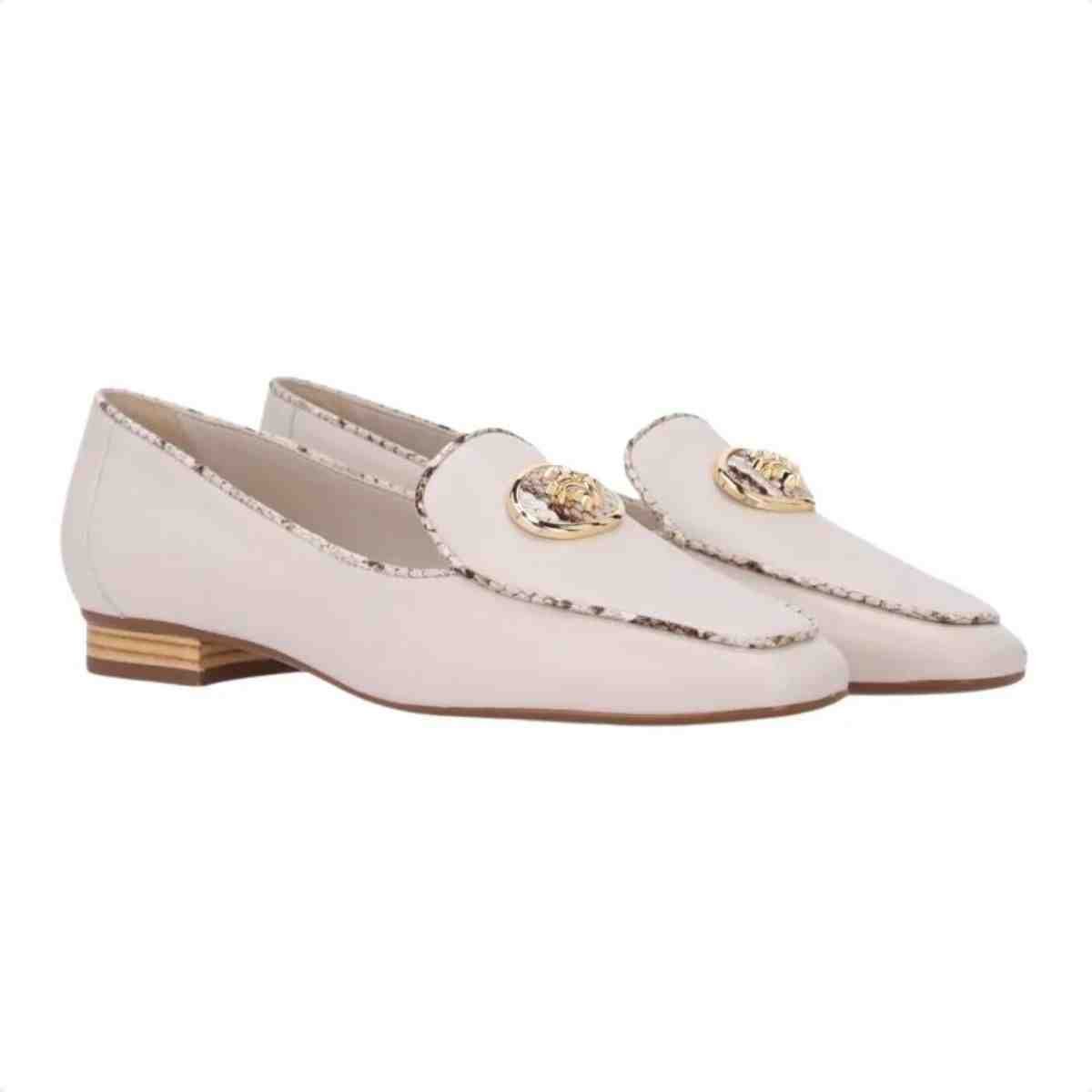 Sapatilha Bico Redondo Feminino Luz Da Lua Snake Panna Branco 2