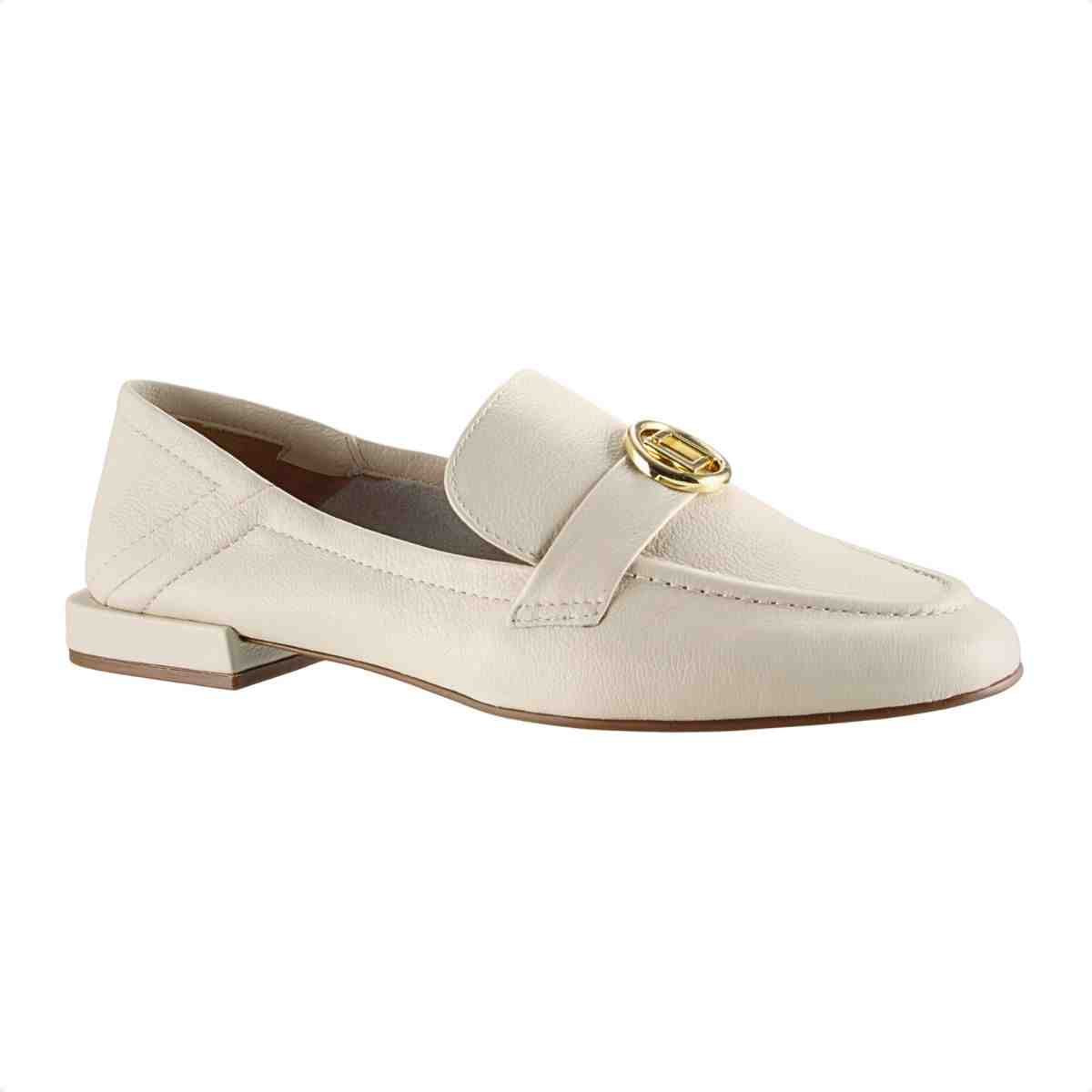 Sapato Mocassim Feminino Luz Da Lua Saara Panna Branco 2