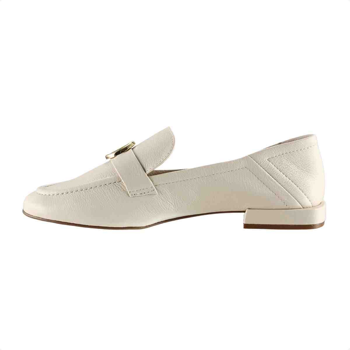 Sapato Mocassim Feminino Luz Da Lua Saara Panna Branco 3