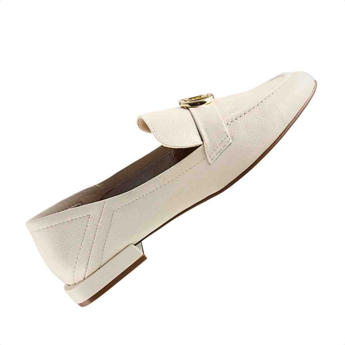Sapato Mocassim Feminino Luz Da Lua Saara Panna Branco 5
