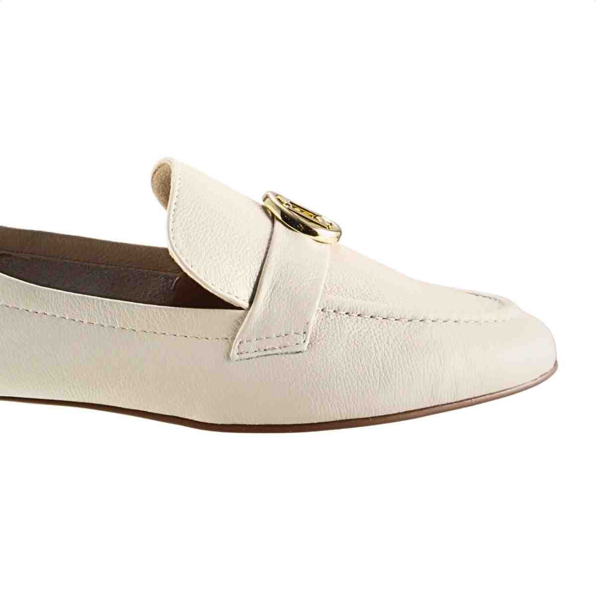 Sapato Mocassim Feminino Luz Da Lua Saara Panna Branco 6
