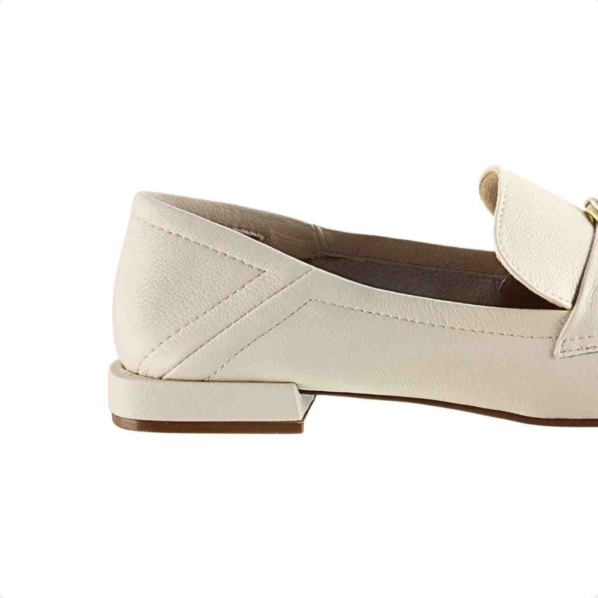 Sapato Mocassim Feminino Luz Da Lua Saara Panna Branco 7