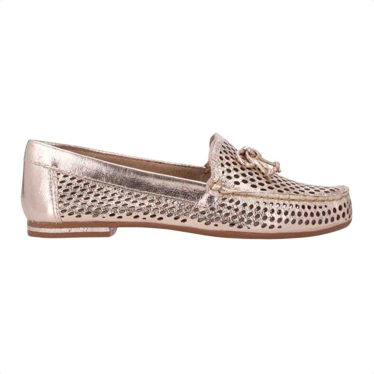 Sapato Mocassim Feminino Luz Da Lua Toscana Ouro