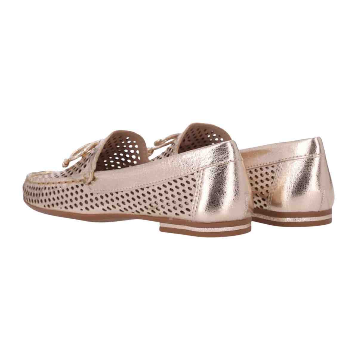 Sapato Mocassim Feminino Luz Da Lua Toscana Ouro Dourado 4