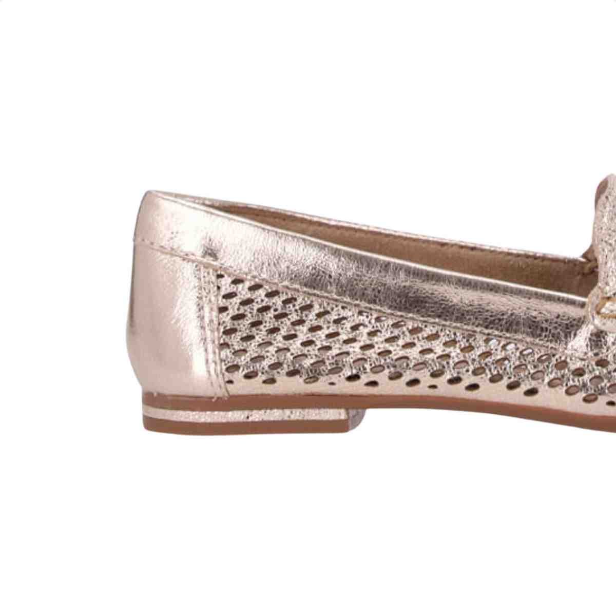 Sapato Mocassim Feminino Luz Da Lua Toscana Ouro Dourado 6