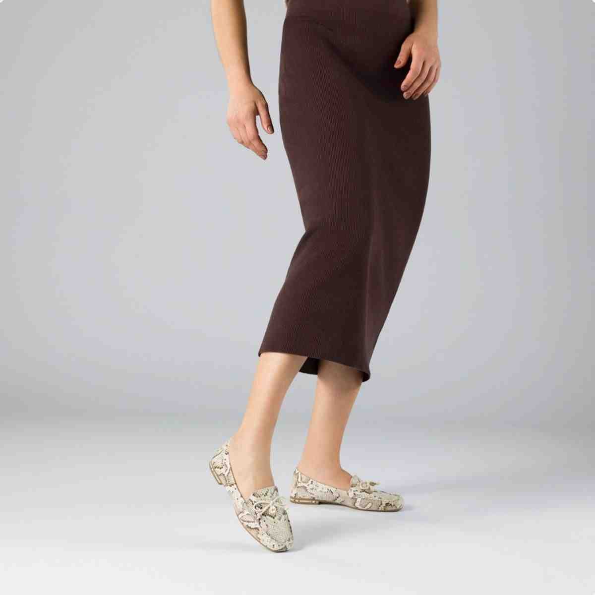 Sapato Mocassim Feminino Luz Da Lua Snake Panna Animal Print 2