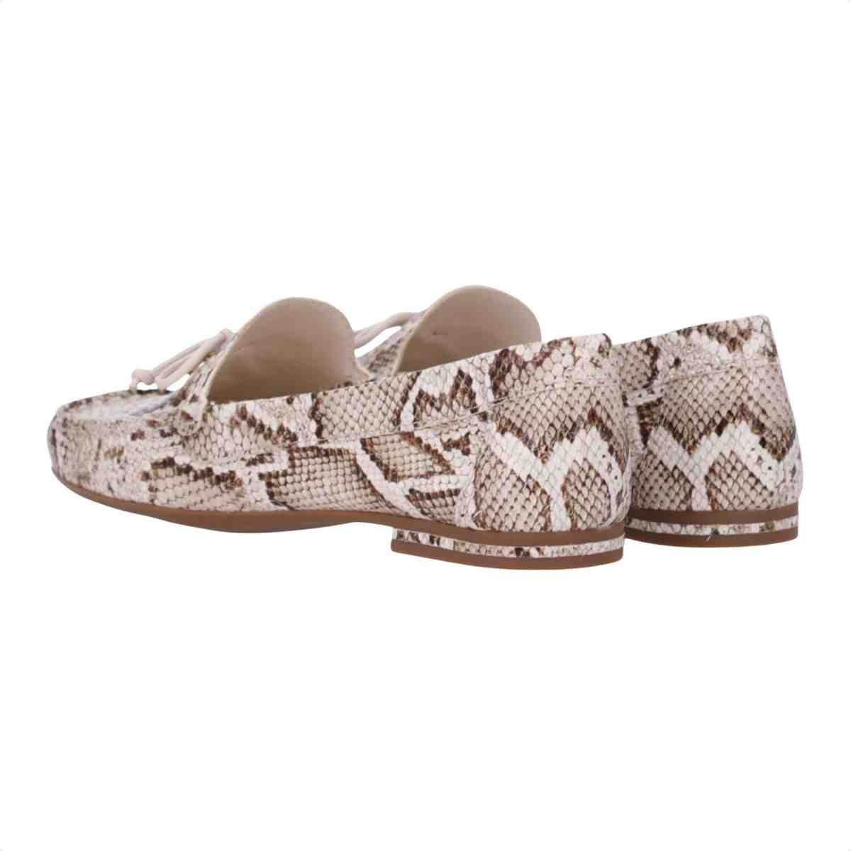 Sapato Mocassim Feminino Luz Da Lua Snake Panna Animal Print 5